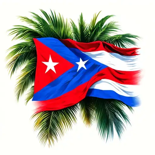 Jose Marti Cuban Flag Intertwined