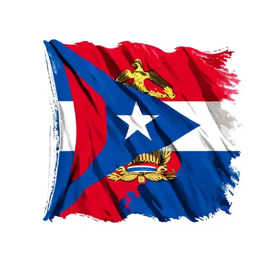 Jose Marti Cuban Flag Intertwined