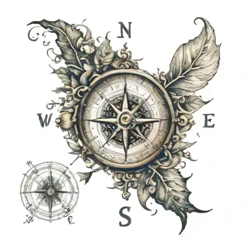 Compass Music Sheet Transforming Into Nature