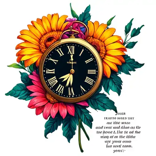 Meaningful Flowets With A Clock And Bible Verse