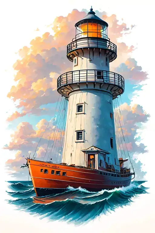 Lighthouse And Boat