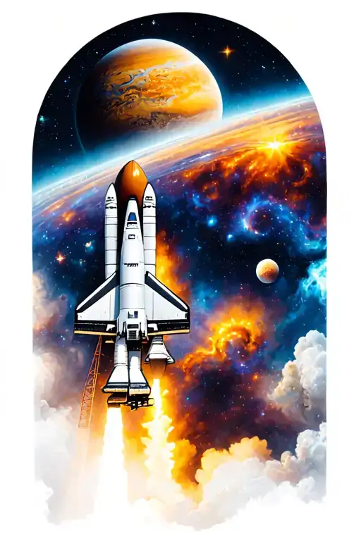 Outer Space Galaxy Planets Stars And Nebulas Space Shuttle Launching