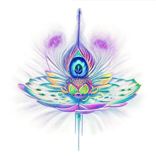 Lotus Flower Peacock Dragonfly Butterfly