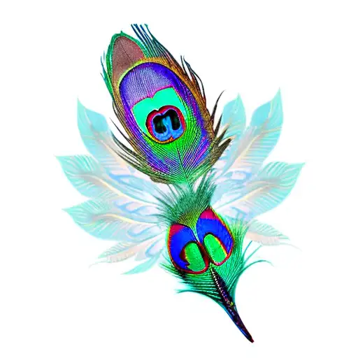 Hamsa With Peacock Feather Dragonfly Butterfly