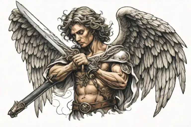 Angel Holding A Sword