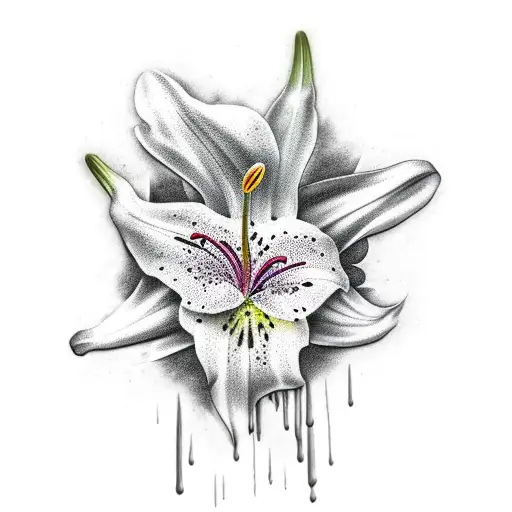 Forearm With Lily Flowers