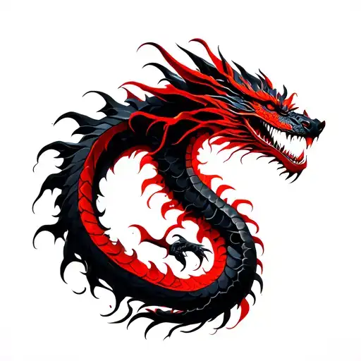 Red And Black Dragon