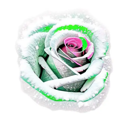 Rose With Green Snow