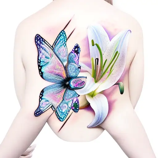 Butterfly With Lily