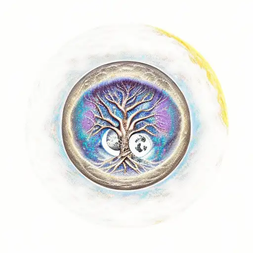 Moon With Tree Of Life Inside
