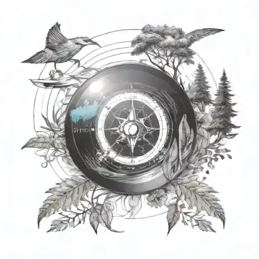 Vinyl Disc Meeting With Compass And Nature