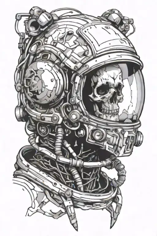 Astronaut Skull Wearing
