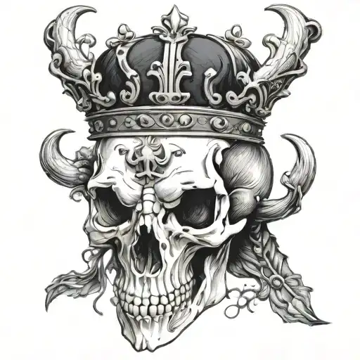 Ox Skull Wearing Black Crown