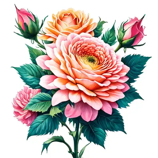 Chrysanthemum And Rose