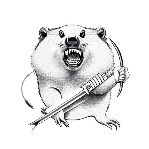 Beaver Rocker With Sword
