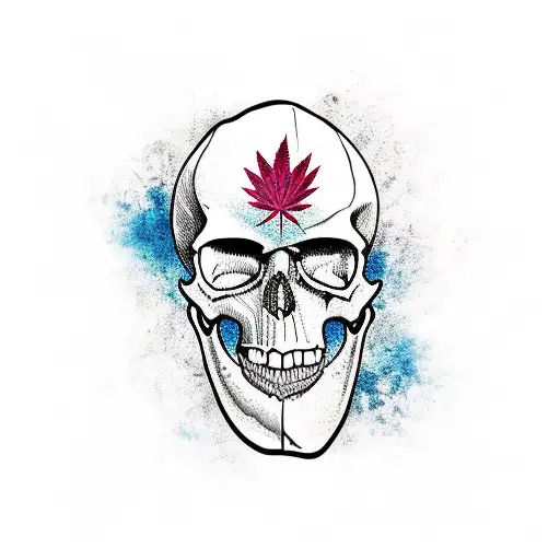 Pirat Skull With Cannabis