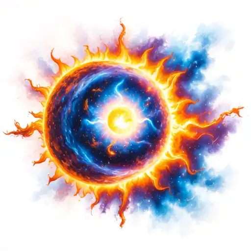 A Sun Going Supernova In The Middle Of A Nebula