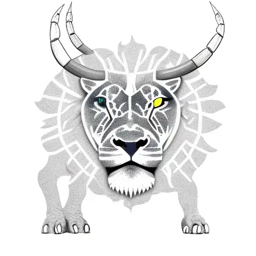 A Bull And A Crab And A Lion