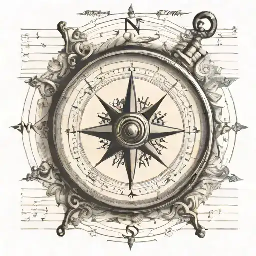 Vintage Compass Music Sheet Transforming