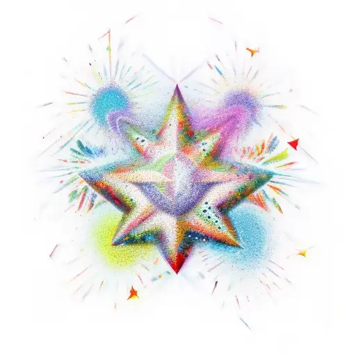 1 Big Star Surronded By 2 Smaller Stars And Decoration