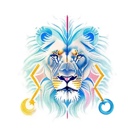 Lion With Pisces Logo