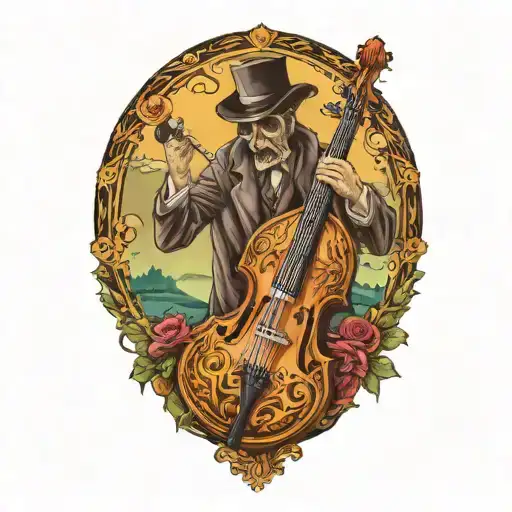 Death In A Cloak Playing An Upright Bass