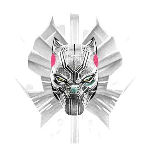 Skeleton Black Panther Red Eyes Dragon