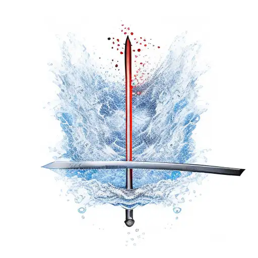 A Katana Sword With A Liquid Water Like Blade