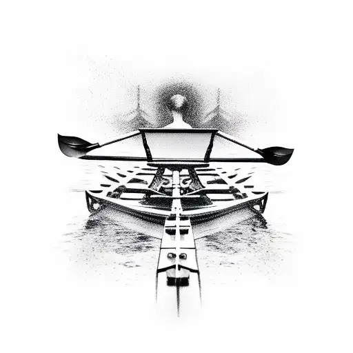Rowing Black And White