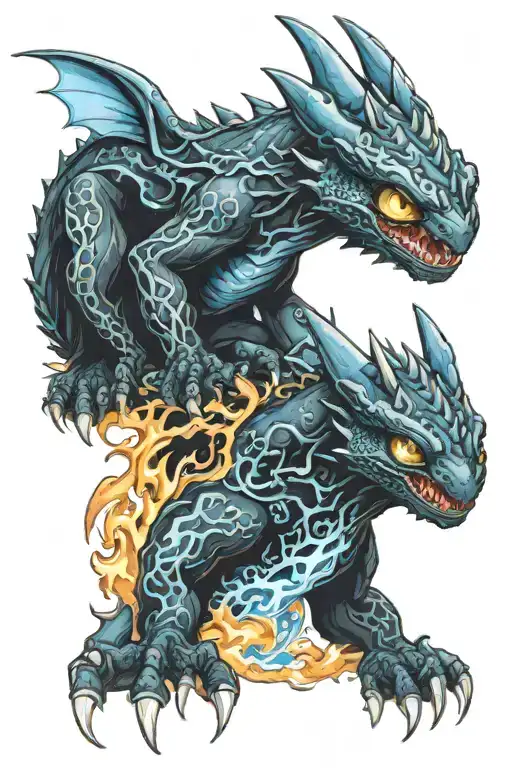 Toothless With Blue Fire