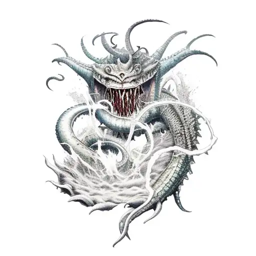 Demon Slayer Fighting A Sea Monster