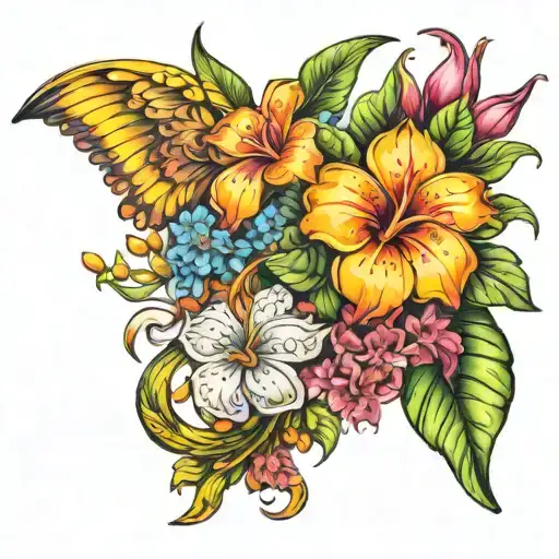 Tropical Flower With Angel Numbers 3