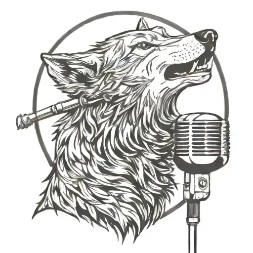 Wolf Howling Into Microphone