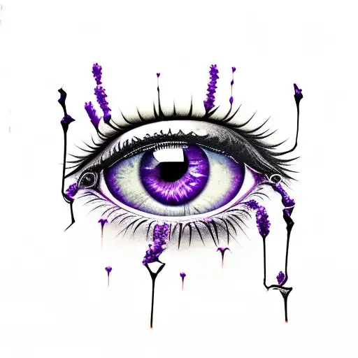 Purple Iris Black Sclera Eye Ripping Through Skin