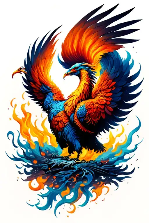 Fine Line Phoenix Rising From Ashes