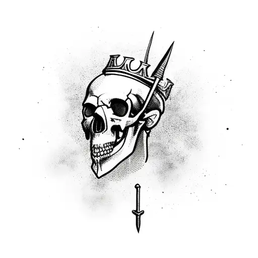 Sword Of Damocles Hanging Over Crowned Skull