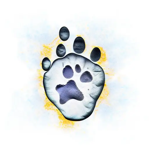Dog Paw Print With R In Middle