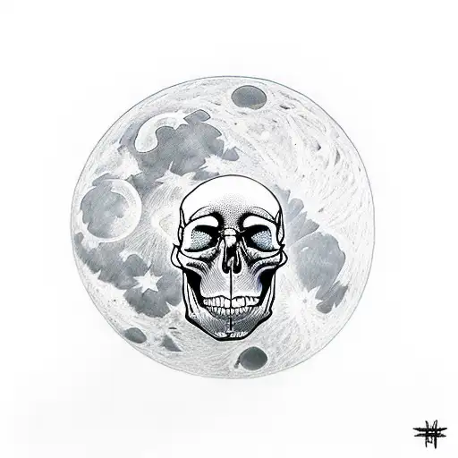 2 Skulls That Complete Together A Full Moon In A Dark Manner