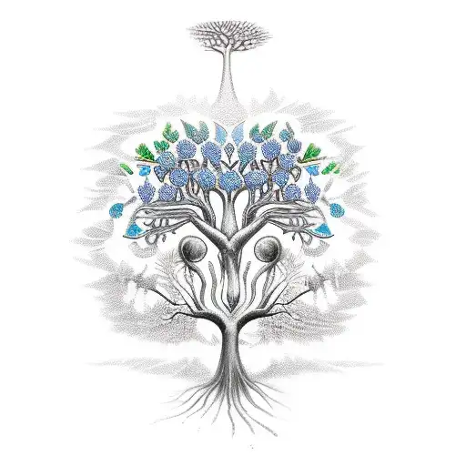 Haitian Tree Of Life With Lilies And A Warrior