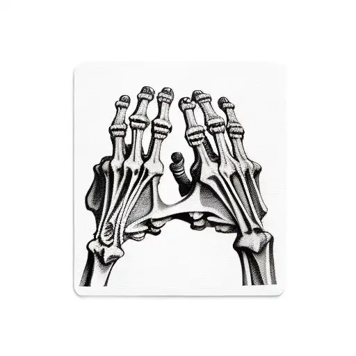 Skeleton Hand Holding 3 Cards