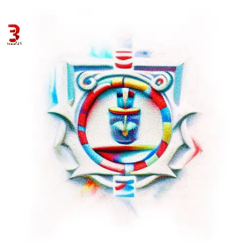 3D Precolumbian Greek Chi Ro Symbol