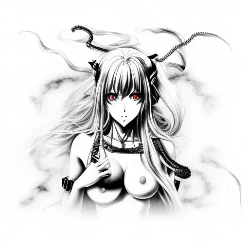 Anime Metal Album Demon Black And White No Color