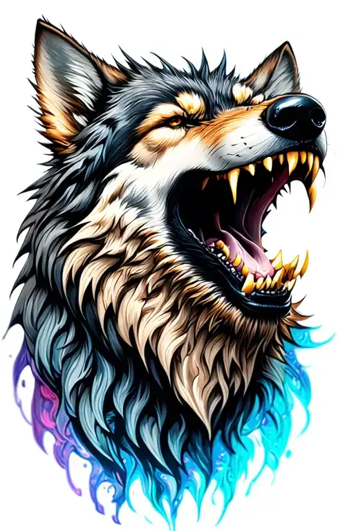 Wolf Head Wretch Open Mouth