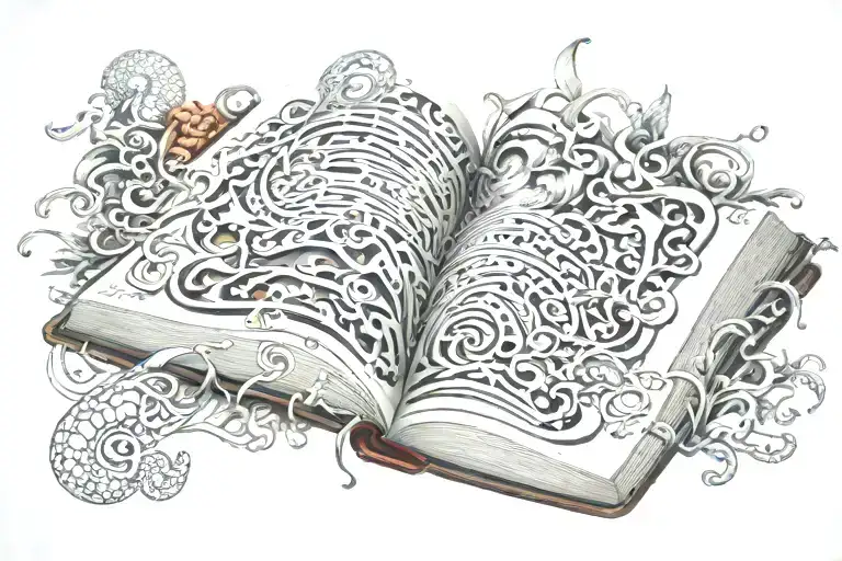 A Book Open With Knowledge Flowing Out In The Form Of Intricate Patterns