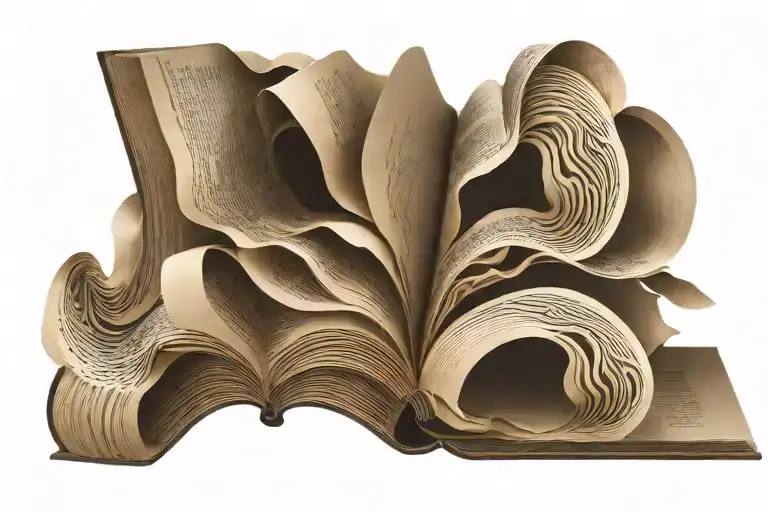 An Open Book With Pages Transforming Into Flowing Waves Of Information