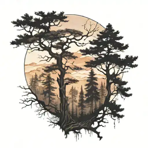 Faded Out Black Forest Trees