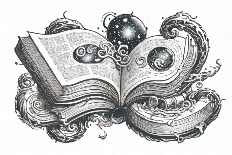 A Galaxy Swirling With Books And Scrolls Representing Knowledge And Wisdoms