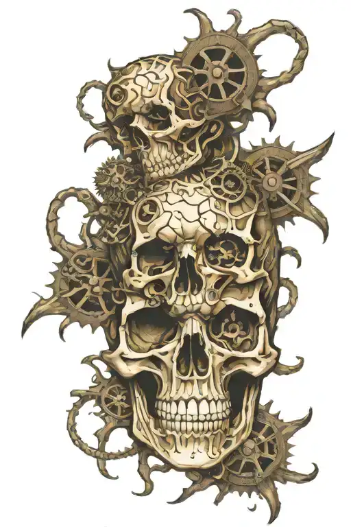 Junji Ito Biomass Skull Gears Intertwined