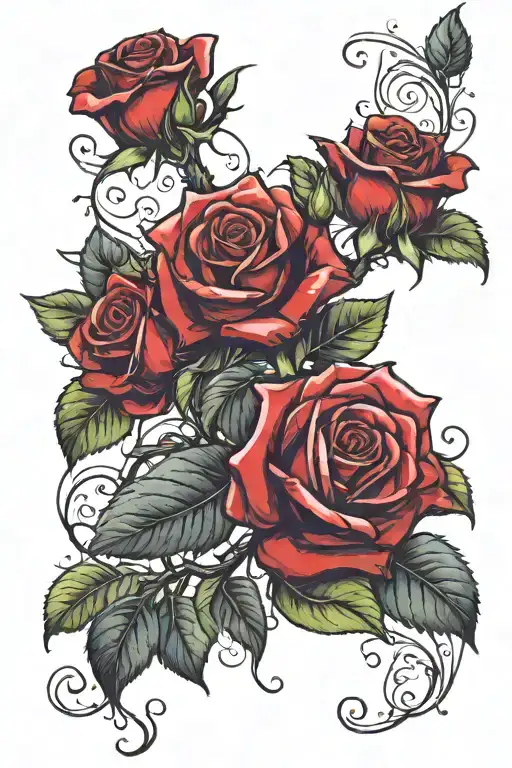 Red Roses On Vine Wrapping