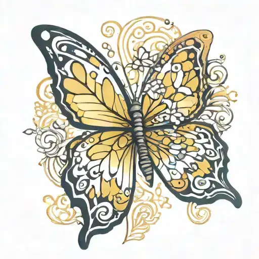 Comic Butterfly With Greek Mythology Motif Symbolizing Love
